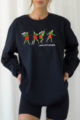 UL240P-E3203 Grinch Dance Funny Christmas Graphic Plus Long Sleeve Tee $17