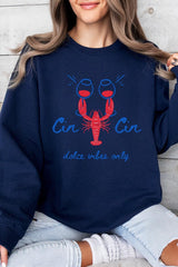 UL180-E3069 Cin Cin Lobster Celebration Graphic Sweatshirt $20