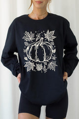 UL240-E3162 Fall Pumpkin Graphic Long Sleeve Tee $13.75