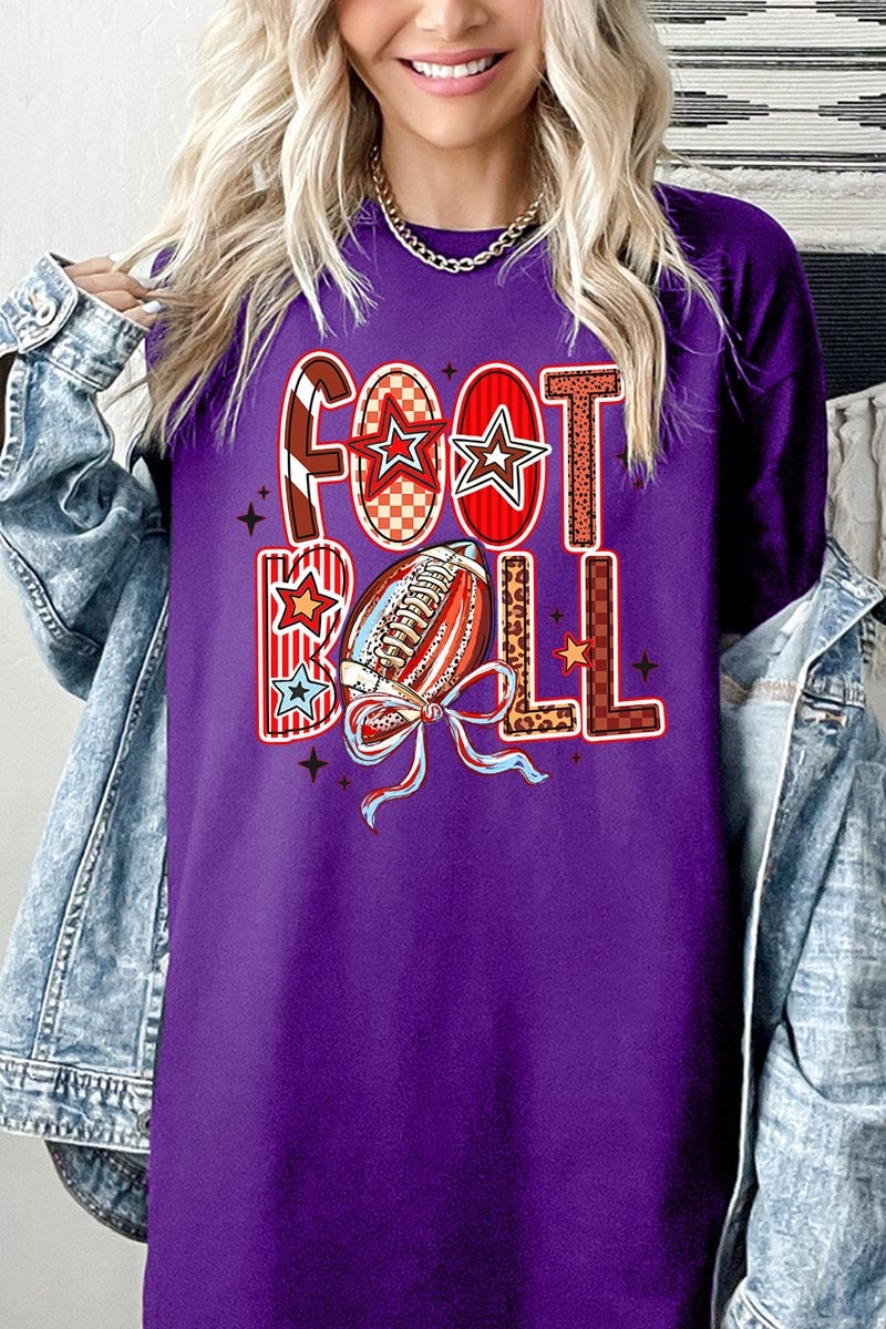 5000-E3053 Brushstroke Football Graphic Heavy Cotton Tee $9