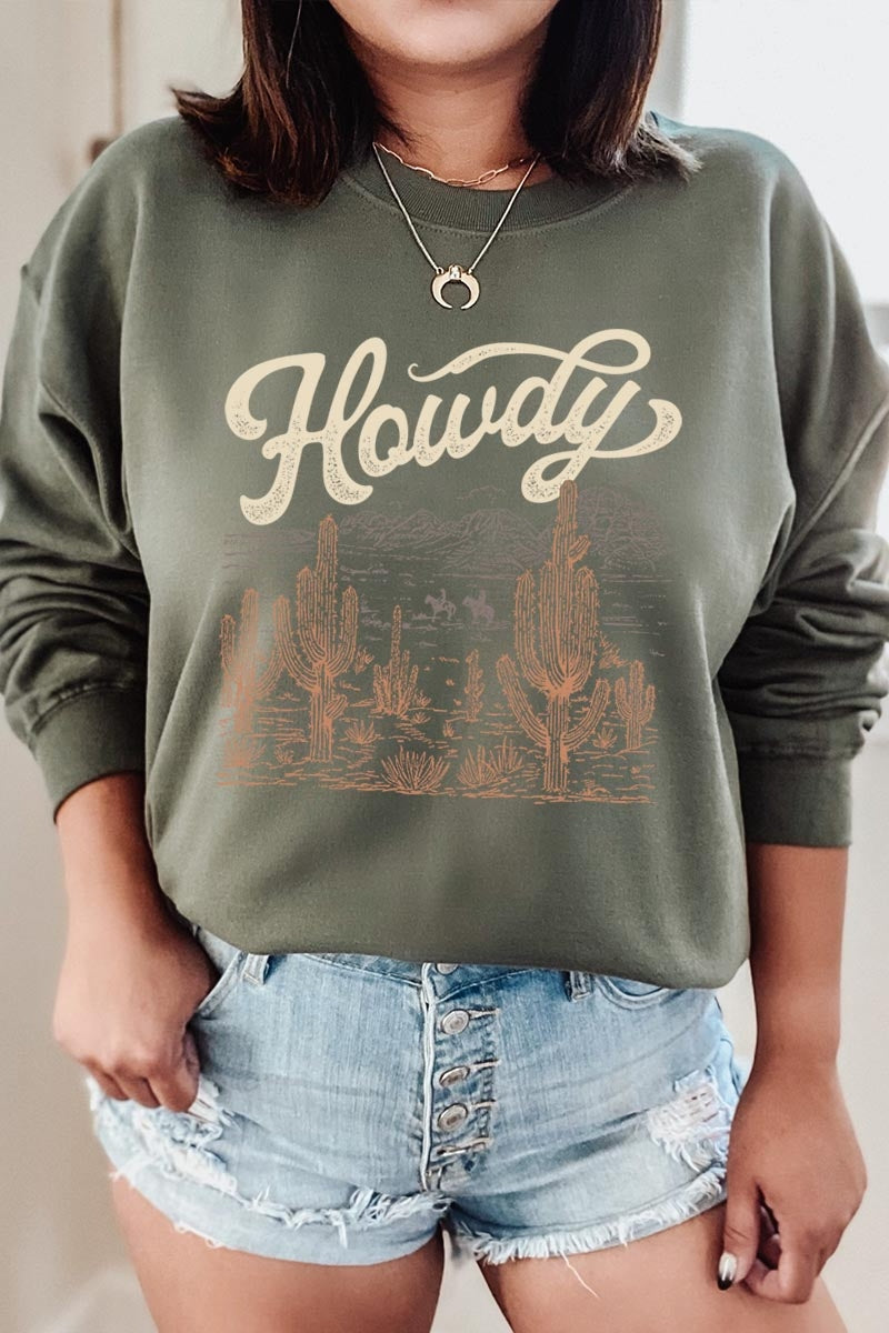 UL180-E3095 Howdy Desert Western Graphic Sweatshirt $20