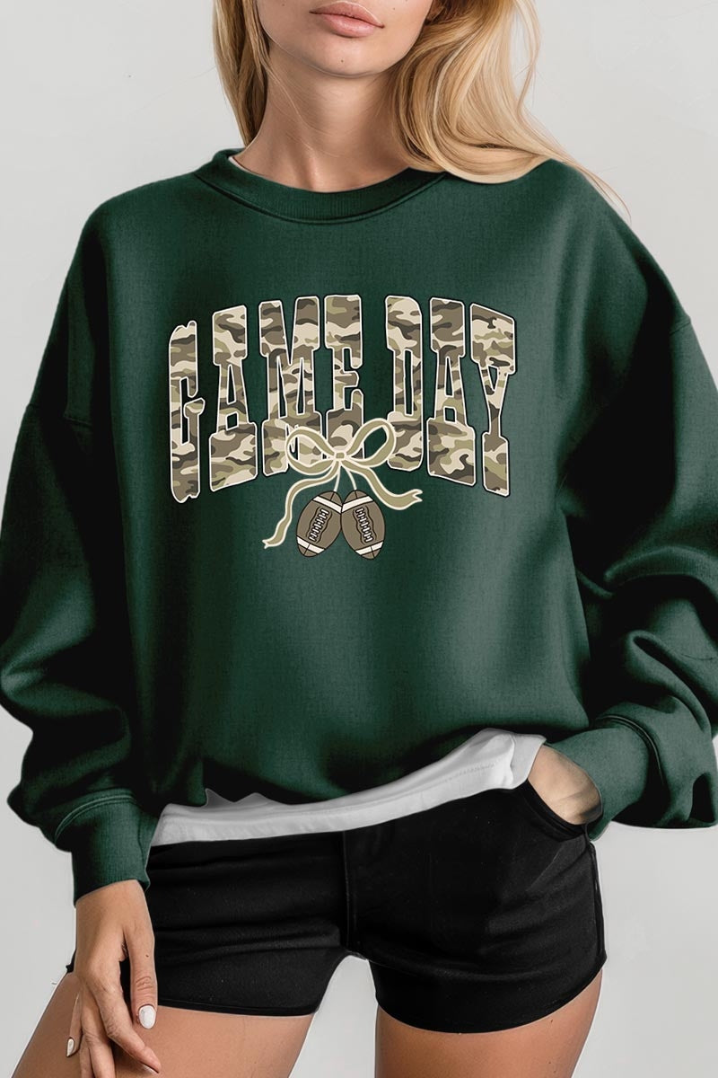 UL180P-E3131 Football Game Day Camo Graphic Plus Sweatshirt $25