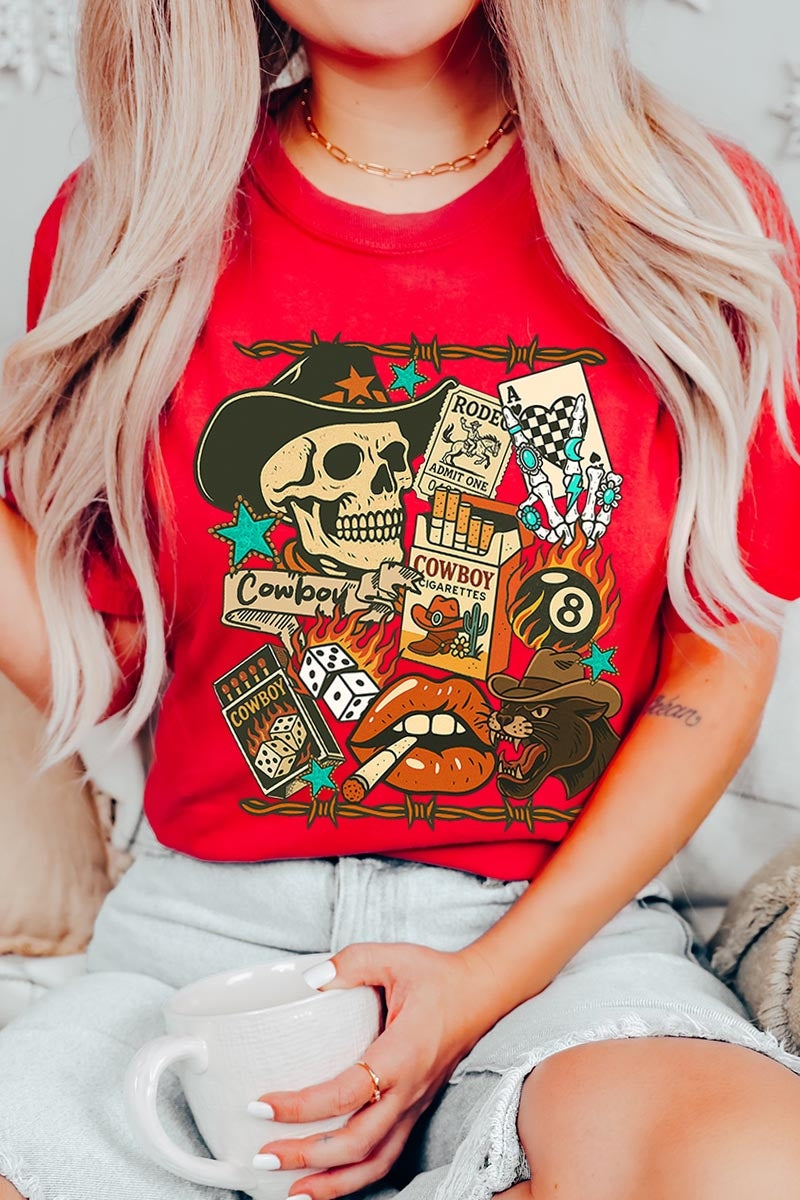 US3001-E3096 Vintage Western Collage Graphic Tee $12.5