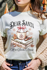US3001P-E3205 Dear Santa Books Graphic Plus Tee $16