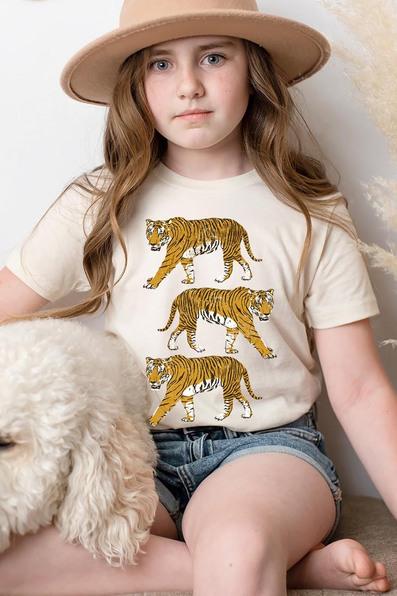 US3001Y-E3104Z Retro Tigers Kids Graphic Tee $11