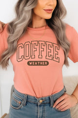 US3001P-E3207 Coffee Weather Graphic Plus Tee $16