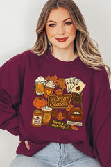 UL180P-E3119 Retro Fall Collage Graphic Plus Sweatshirt $25