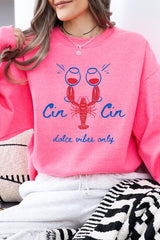 UL180P-E3069 Cin Cin Lobster Celebration Plus Sweatshirt $25