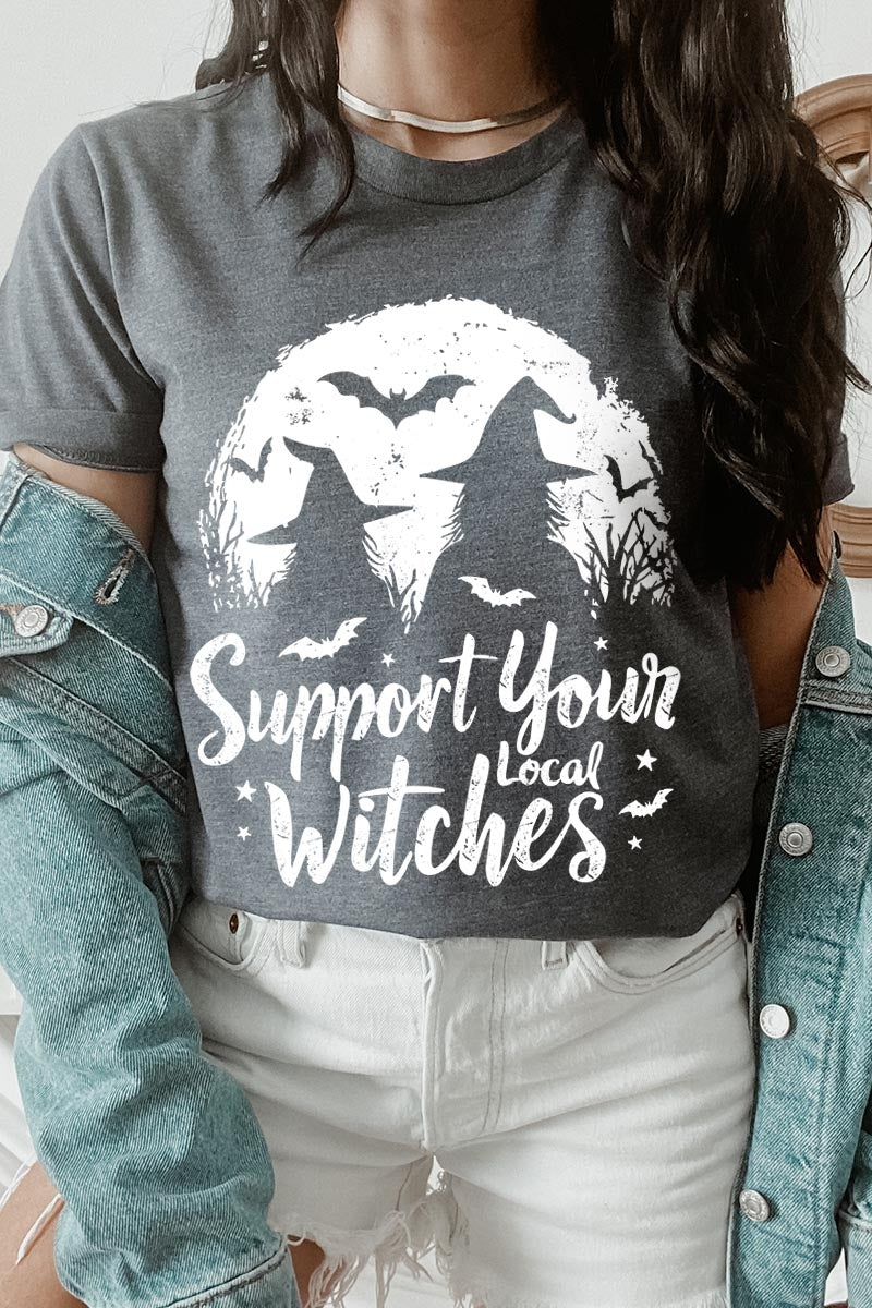 US3001P-E3161 Local Witches Halloween Graphic Plus Tee $16