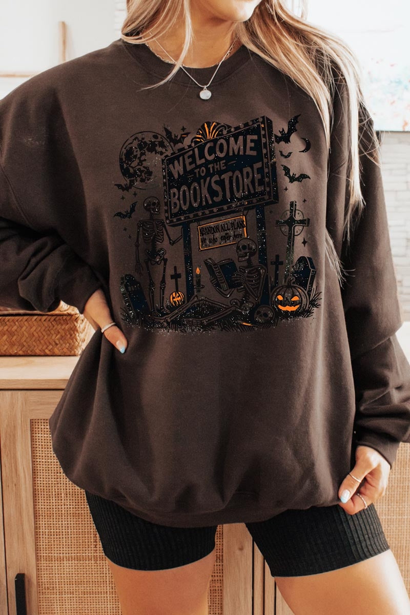 UL180-E3122 Bookstore Halloween Graphic Sweatshirt $20