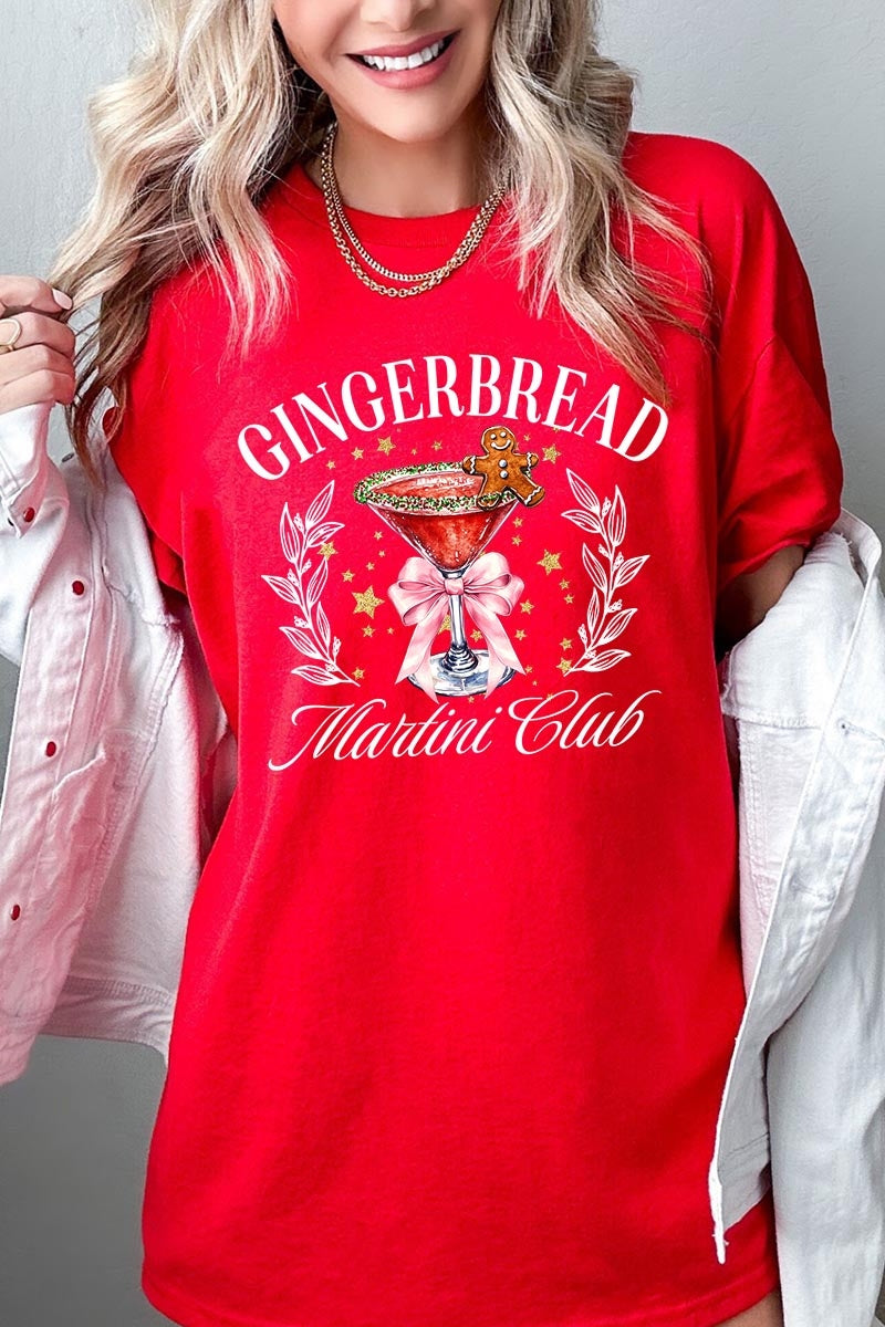 5000-E3216 Gingerbread Martini Club Graphic Heavy Cotton Tee $9