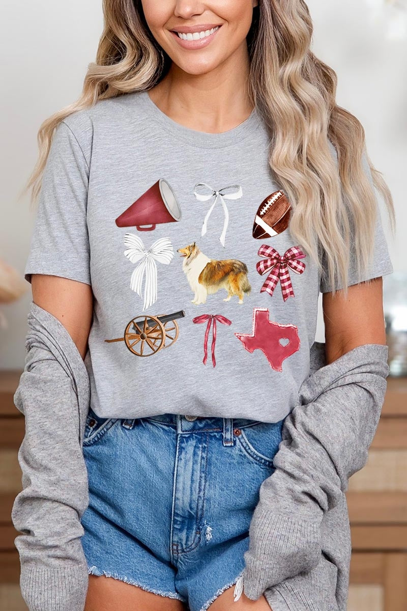 US3001-E3079 Texas Football Graphic Tee $12.5
