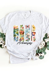 US3001P-E3061AR Arkansas State Brushstroke Graphic Plus Tee $16