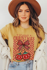 US3001-E3196 Cherry Ornament Christmas Graphic Tee $12.5