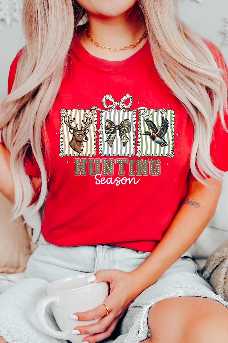US3001-E3192 Deer & Duck Hunting Season Graphic Tee $12.5