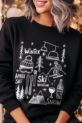 UL180P-E3188 Ski Doodle Graphic Plus Sweatshirt $25