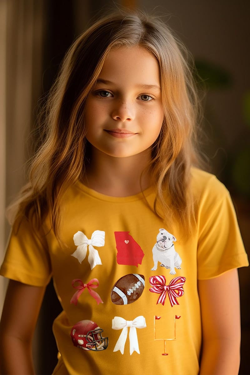 US3001Y-E3080Z Georgia Football Kids Graphic Tee $11
