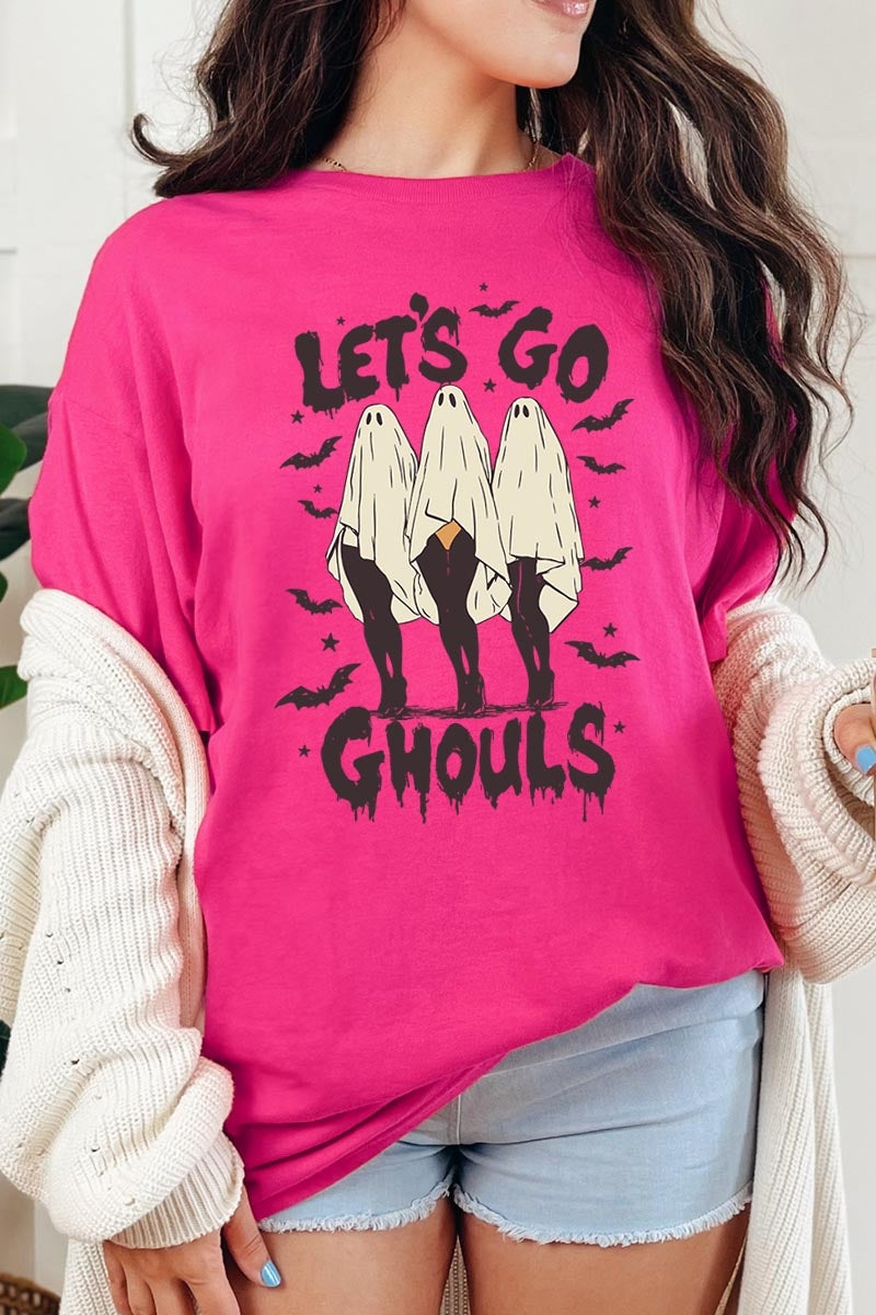 5000-E3160 Letu2019s Go Ghouls Ghost Graphic Heavy Cotton Tee $9