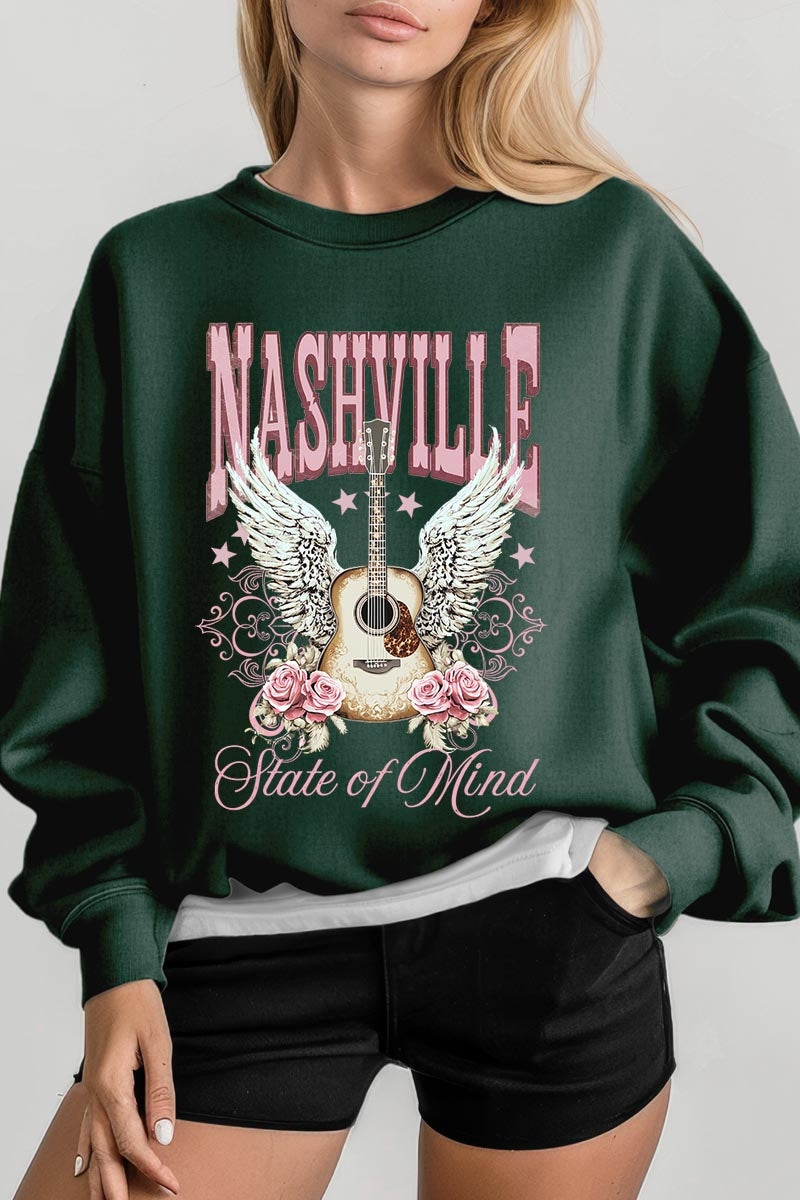 UL180P-E3157 Nashville Rose Graphic Plus Sweatshirt $25