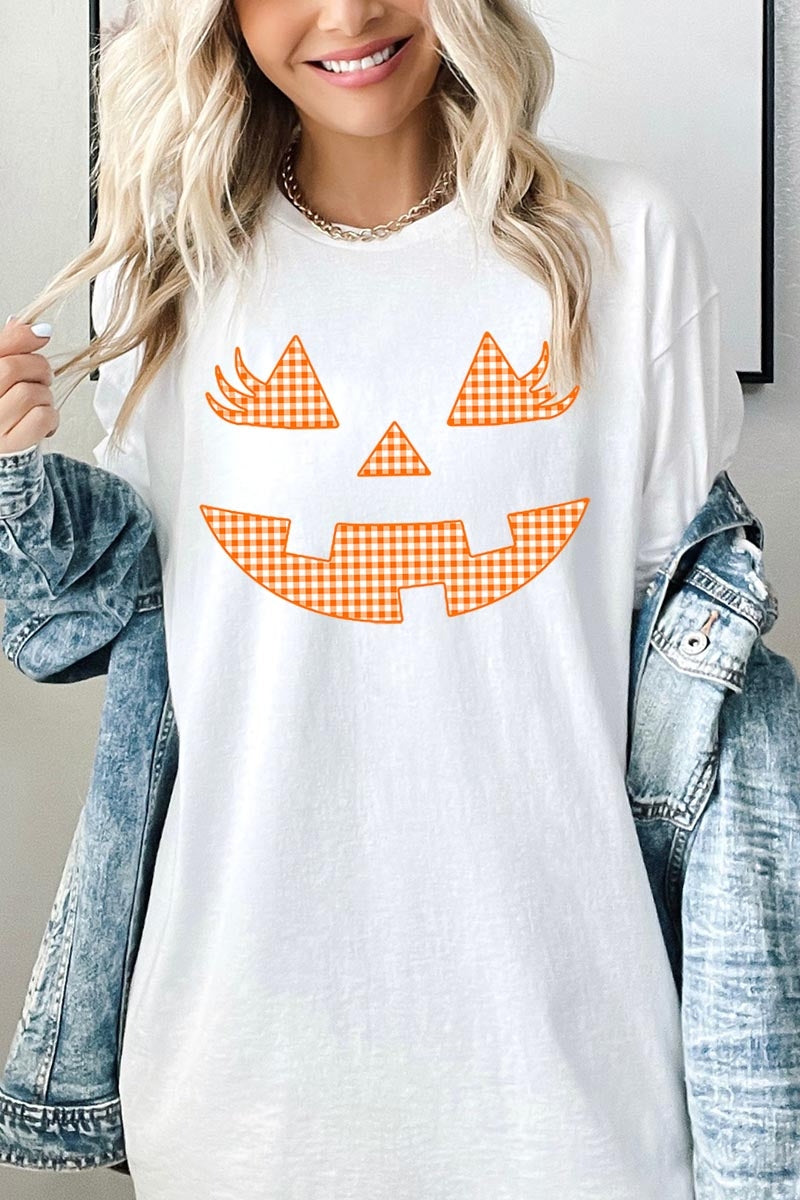 5000P-E3148 Cute Pumpkin Halloween Plus Heavy Cotton Tee $12.75