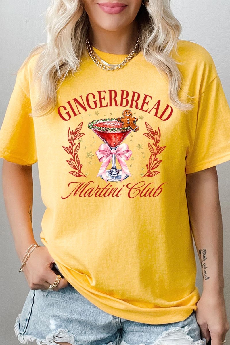 5000-E3216 Gingerbread Martini Club Graphic Heavy Cotton Tee $9