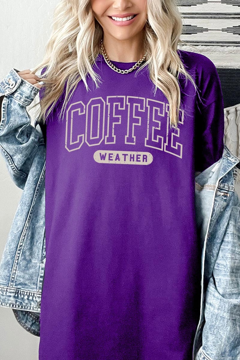 5000-E3207 Coffee Weather Graphic Heavy Cotton Tee $9