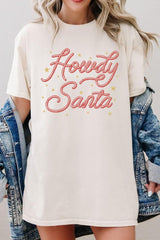 5000P-E3199 Howdy Santa Graphic Plus Heavy Cotton Tee $12.75