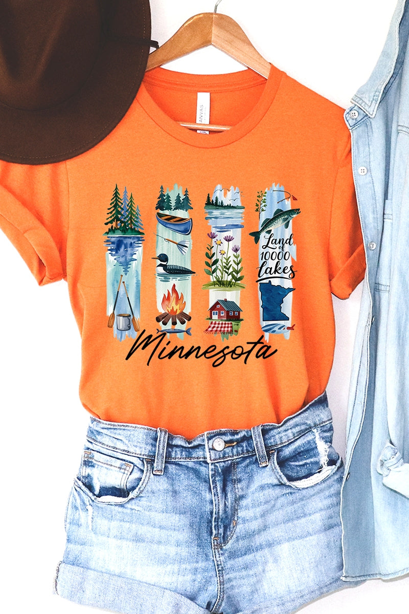 US3001-E3061MN Minnesota State Brushstroke Graphic Tee $12.5