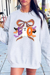 UL180-E3120 Boo Brushstroke Bow Graphic Sweatshirt $20