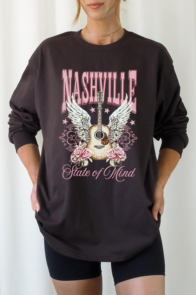 UL240P-E3157 Nashville Rose Graphic Plus Long Sleeve Tee $17