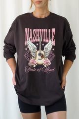 UL240P-E3157 Nashville Rose Graphic Plus Long Sleeve Tee $17