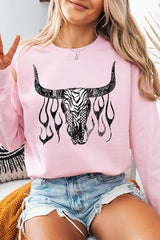 UL180-E3176 Western Bullskull Graphic Sweatshirt $20