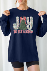 UL240P-E3213 Joy to the World Graphic Plus Long Sleeve Tee $17