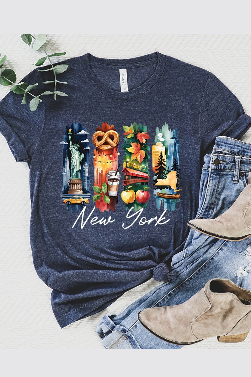 US3001P-E3061NY New York State Brushstroke Graphic Plus Tee $16