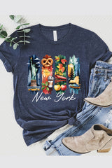 US3001P-E3061NY New York State Brushstroke Graphic Plus Tee $16