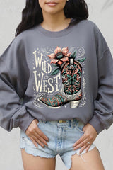 UL180P-E3100 Wild West Cowgirl Boot Graphic Plus Sweatshirt $25