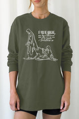 UL240-E3075 If Youu2019re Hanging On Graphic Long Sleeve Tee $13.75