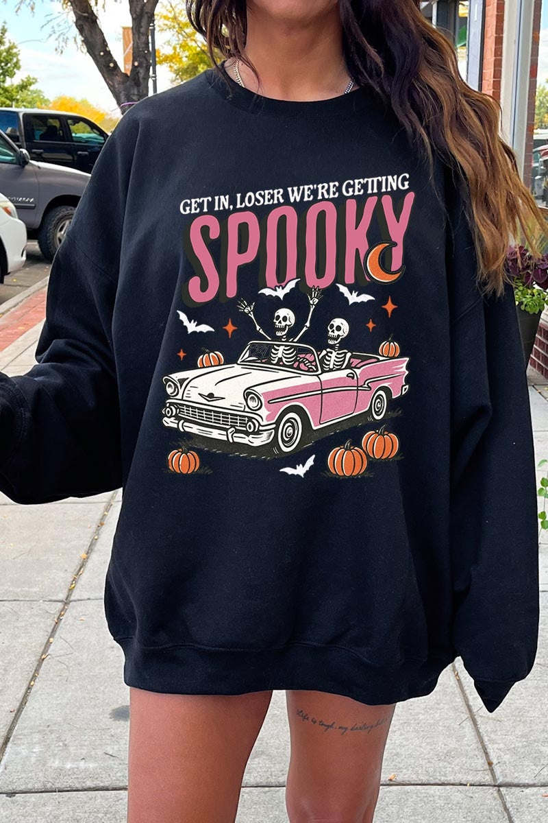 UL180-E3142 Spooky Skeleton Graphic Sweatshirt $20