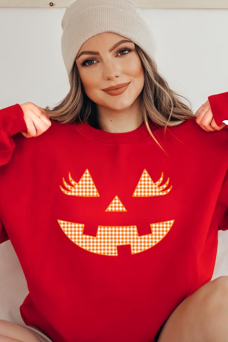 UL180P-E3148 Cute Pumpkin Halloween Graphic Plus Sweatshirt $25