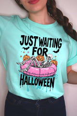US3001P-E3138 Just Waiting For Halloween Graphic Plus Tee $16