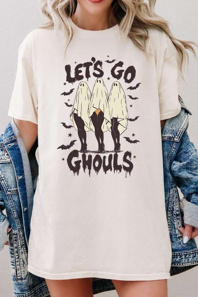 5000-E3160 Letu2019s Go Ghouls Ghost Graphic Heavy Cotton Tee $9