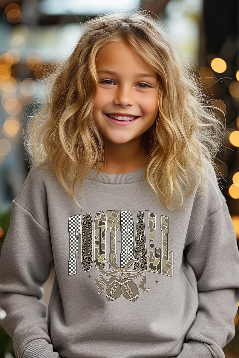 UL180B-E3132Z Camo Football Kids Graphic Sweatshirt $20