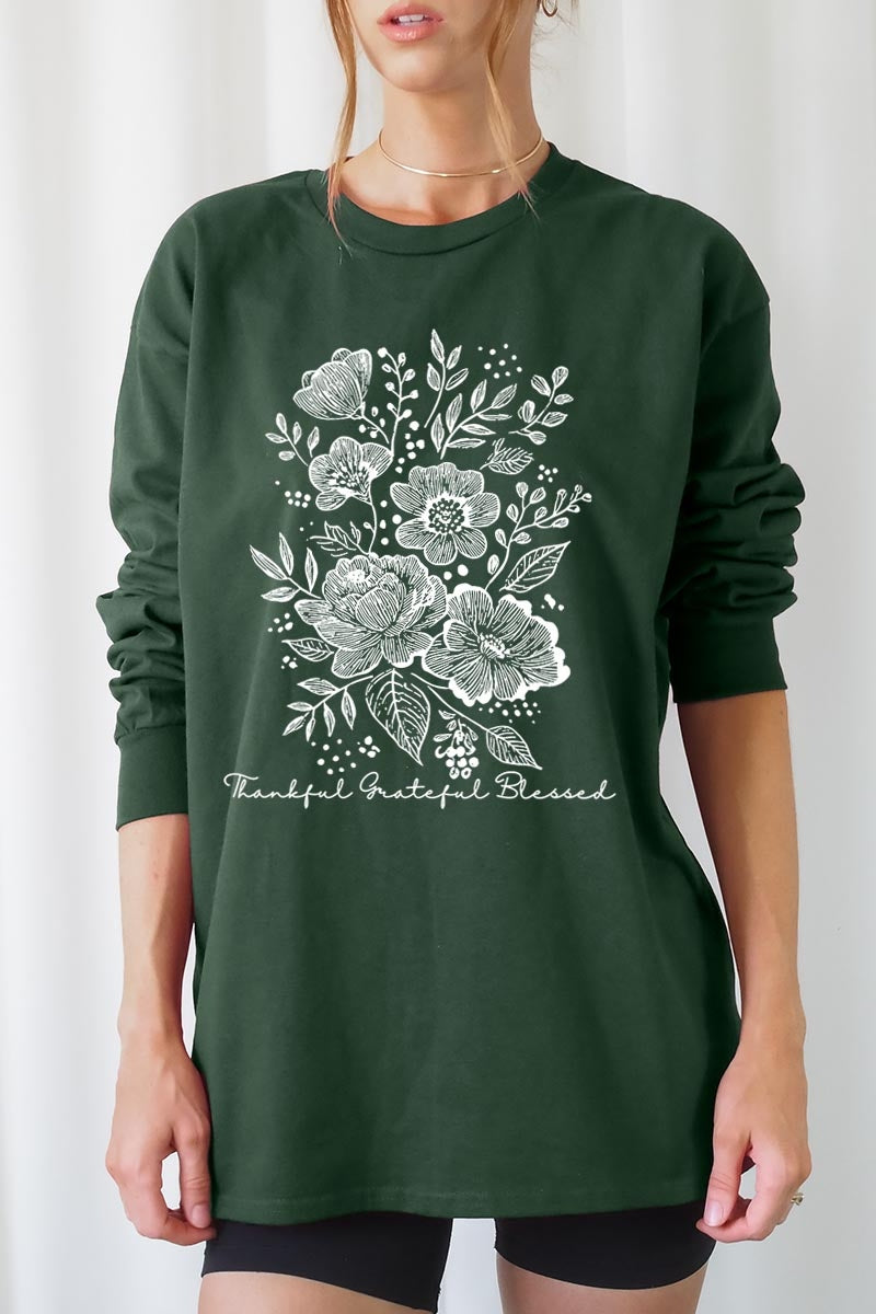 UL240P-E3155 Neutral Thanksgiving Graphic Plus Long Sleeve Tee $17