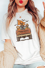 US3001-E3150 Halloween Truck Dogs Graphic Tee $12.5