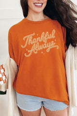 5000P-E3168 Thankful Always Graphic Plus Heavy Cotton Tee $12.75