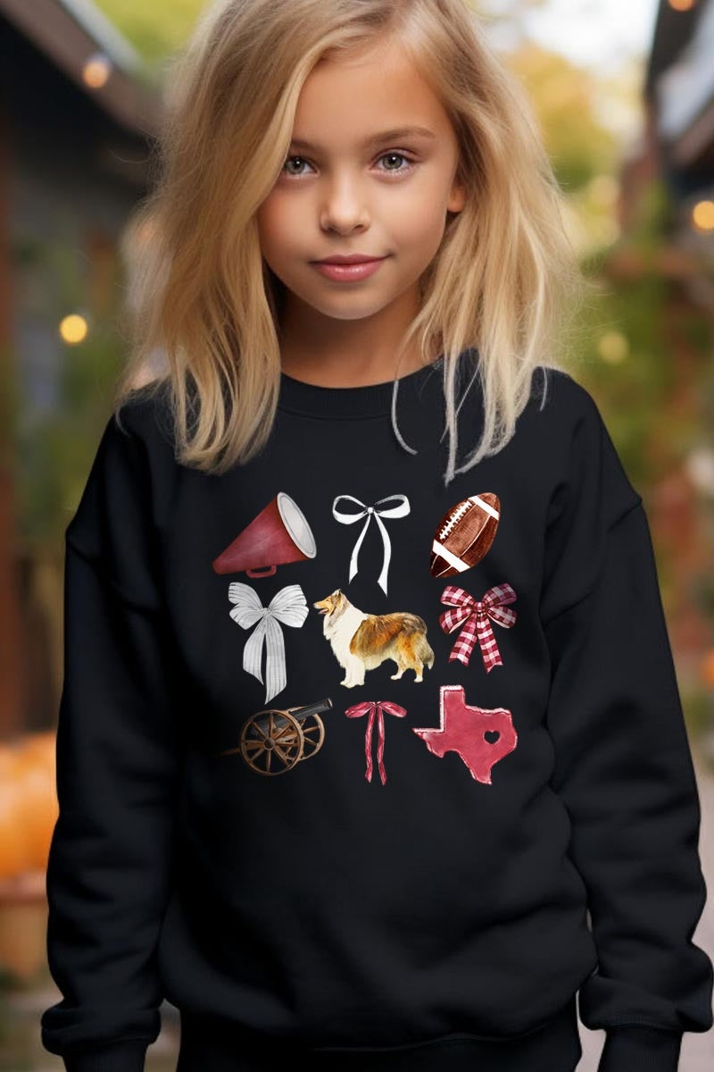 UL180B-E3079Z Texas Football Kids Graphic Sweatshirt $20