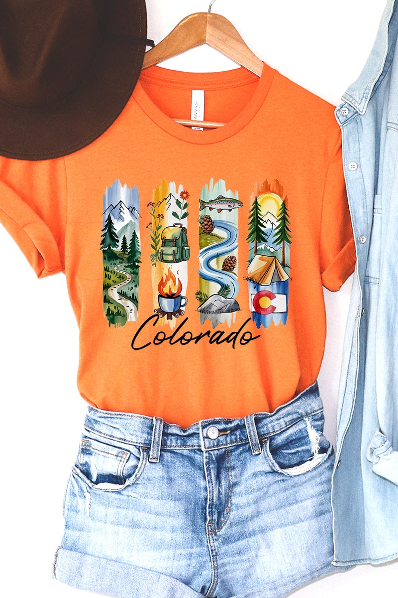 US3001-E3061CO Colorado State Brushstroke Graphic Tee $12.5