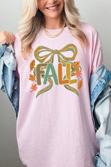 5000P-E3121 Fall Brushstroke Bow Graphic Plus Heavy Cotton Tee $12.75