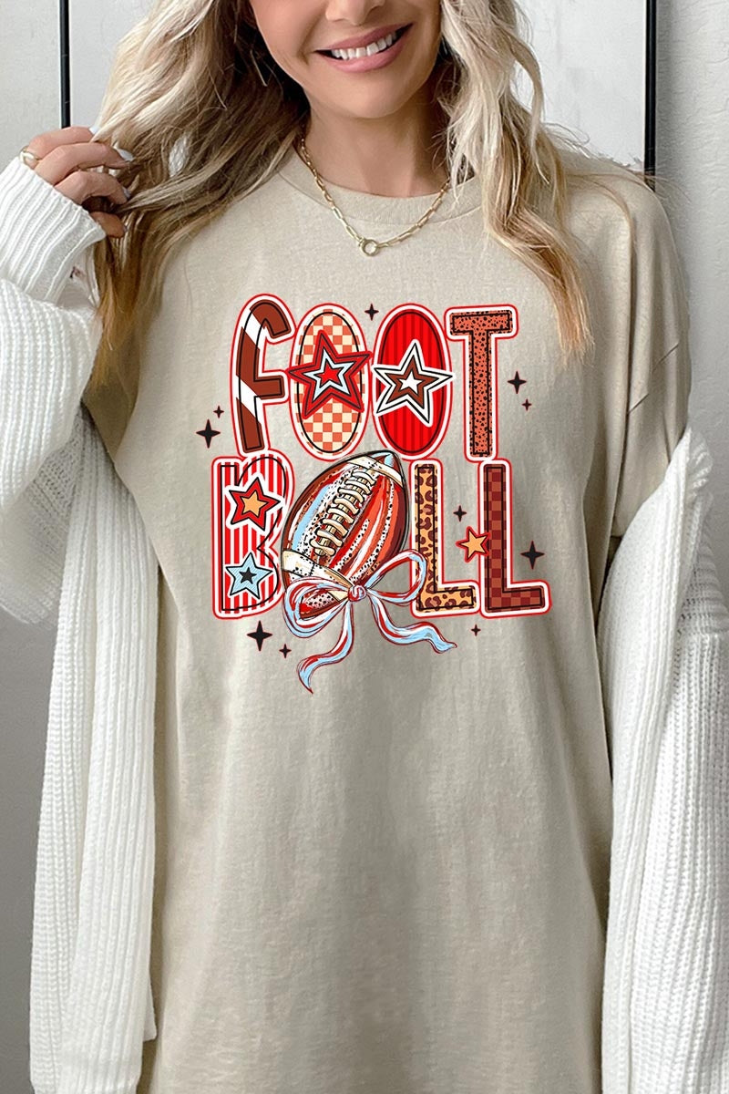 5000-E3053 Brushstroke Football Graphic Heavy Cotton Tee $9