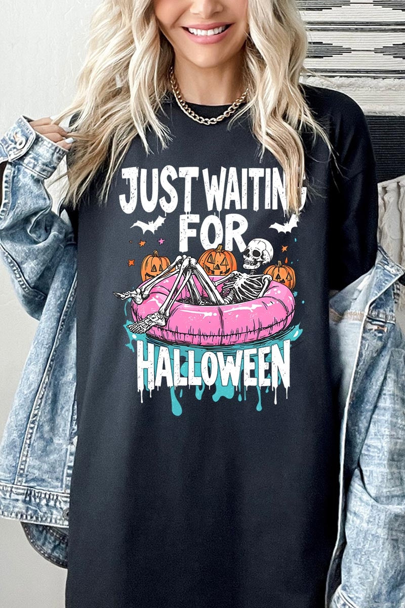 5000P-E3138 Just Waiting For Halloween Plus Heavy Cotton Tee $12.75